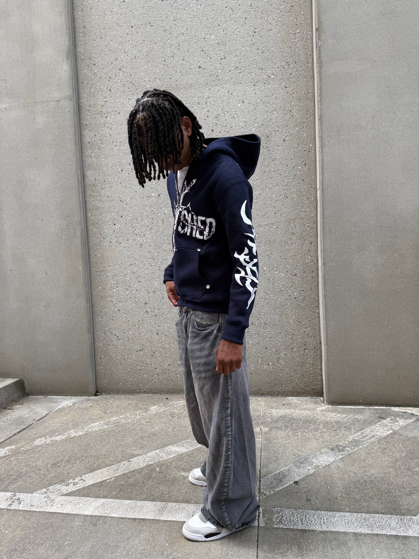 Unmatched Zip - Navy Blue