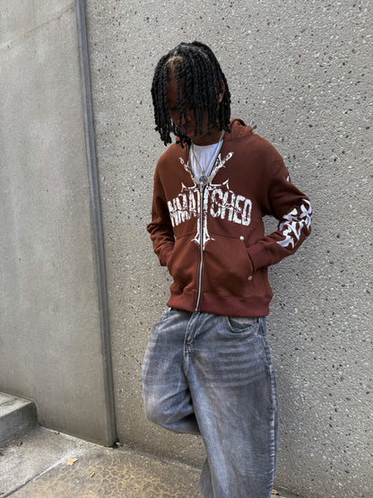 Unmatched Zip - Brown
