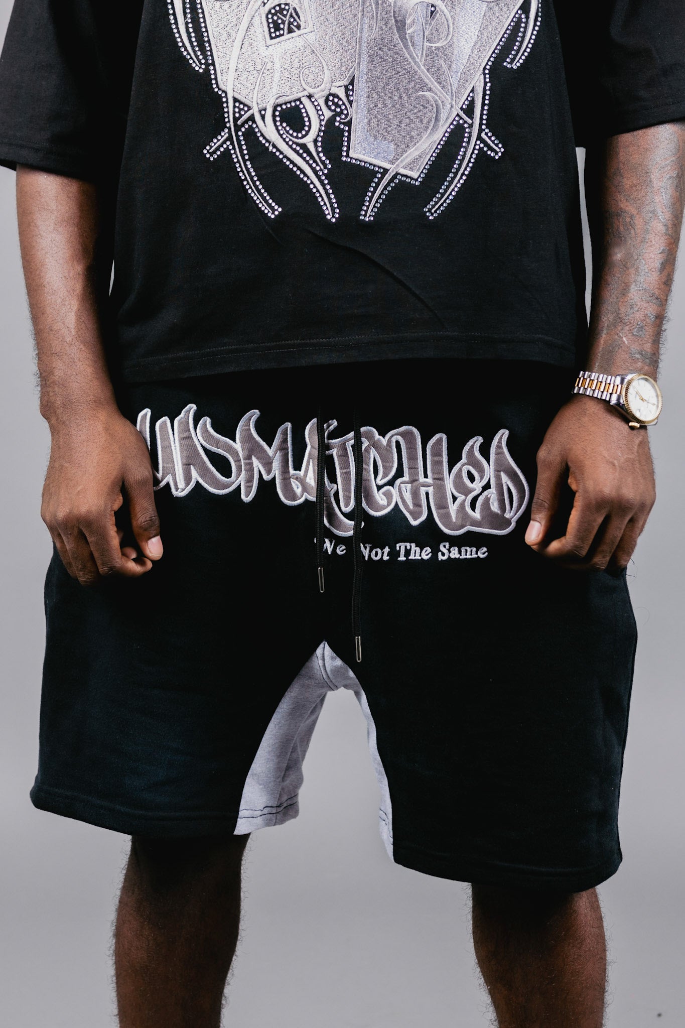 ‘We Not The Same’ Shorts - Black/Grey