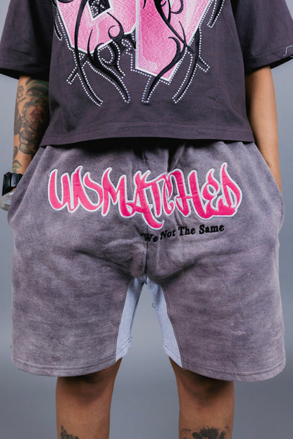 ‘We Not The Same’ Shorts - Gray/Pink
